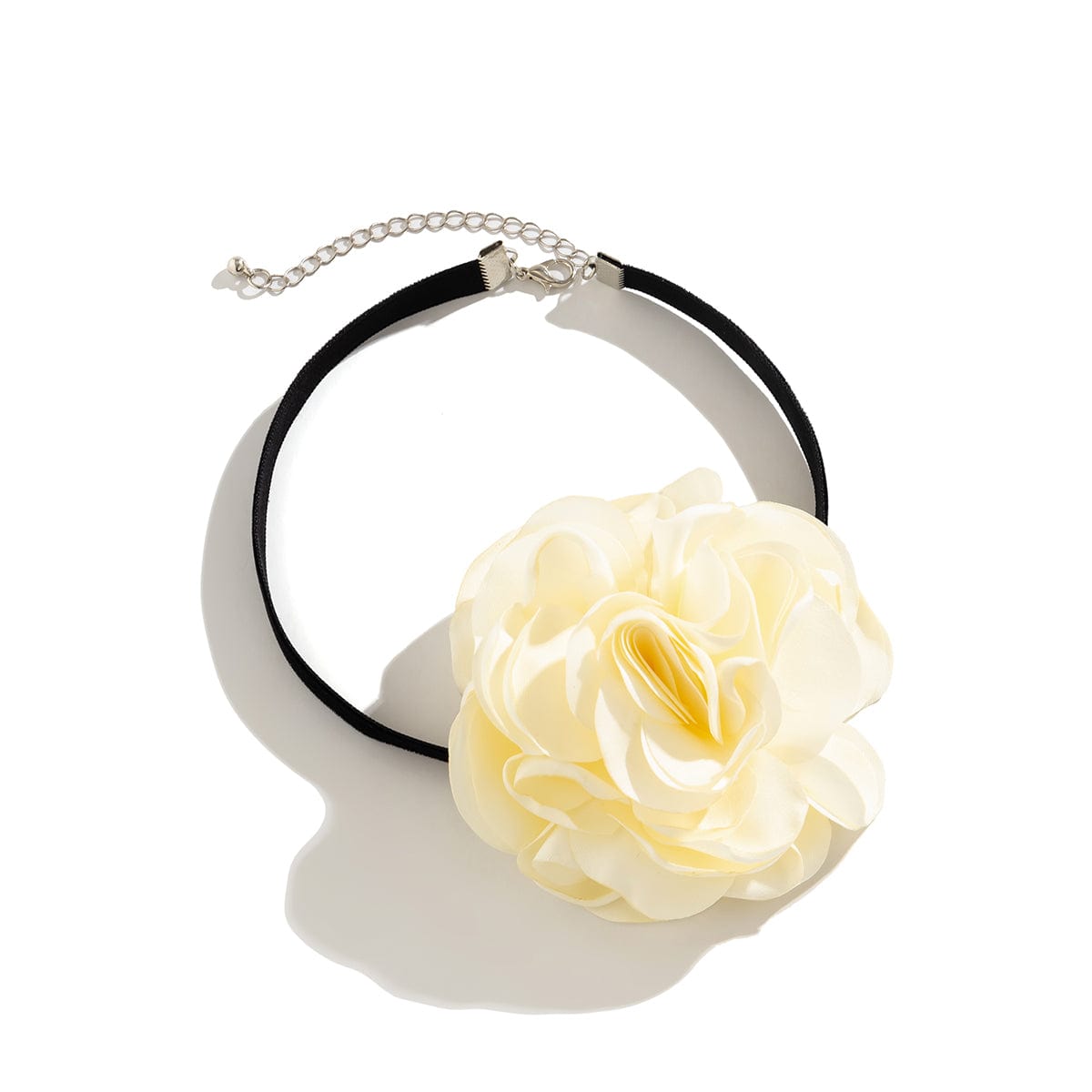 Chic Satin Edging Flower Velvet Fabric Collar Choker