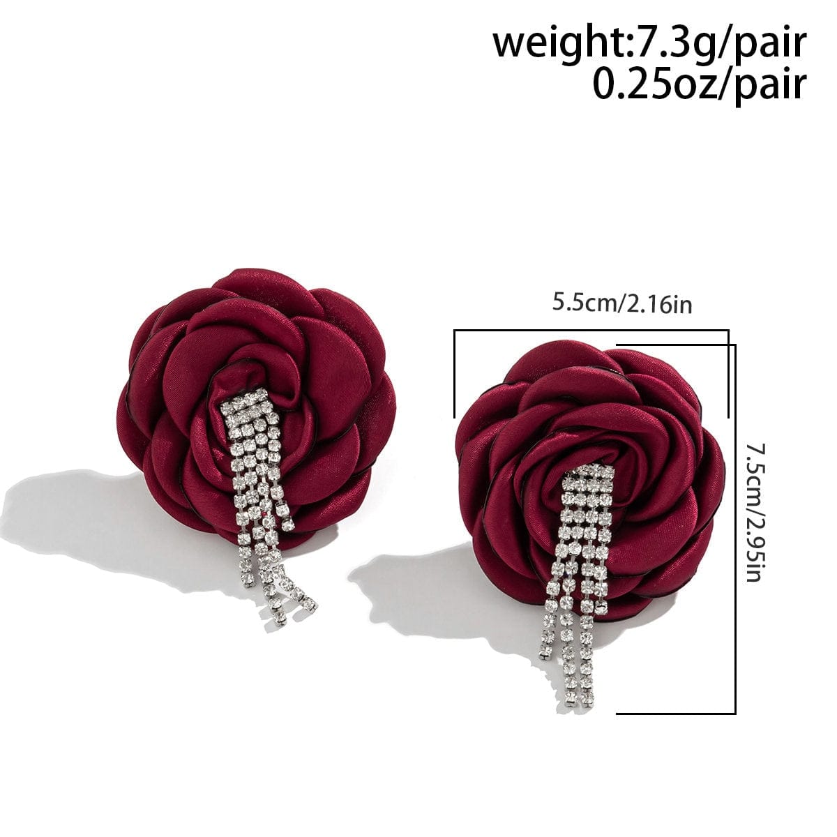 Chic Silk Flower Box Chain Earrings