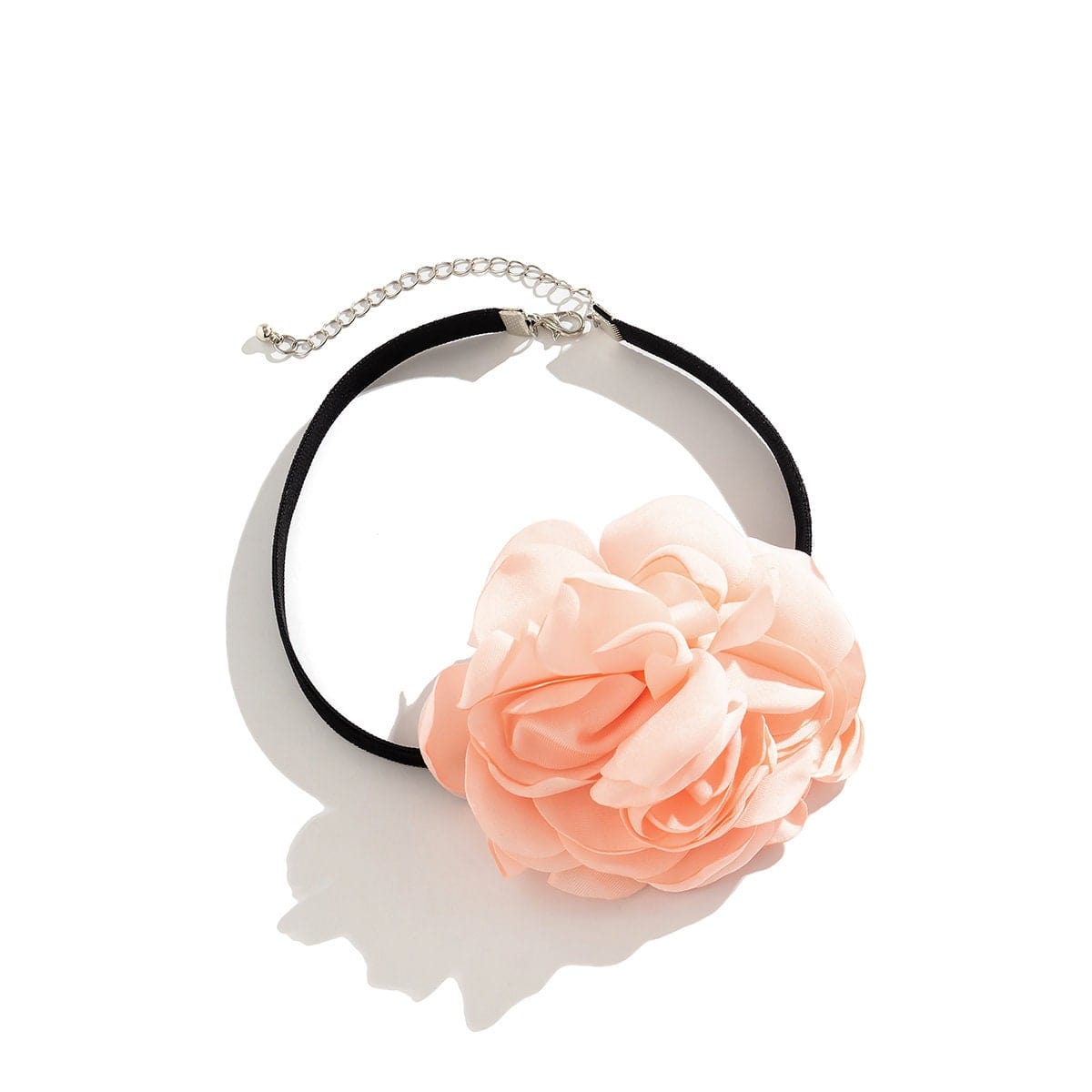 Chic Satin Edging Flower Velvet Fabric Collar Choker