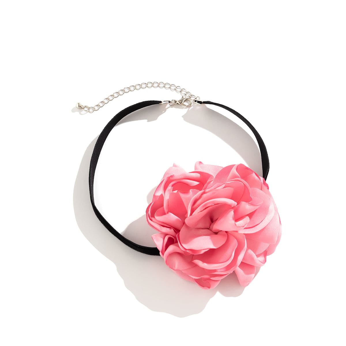 Chic Satin Edging Flower Velvet Fabric Collar Choker