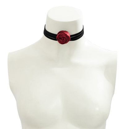 Chic Satin Flower Velvet Collar Choker