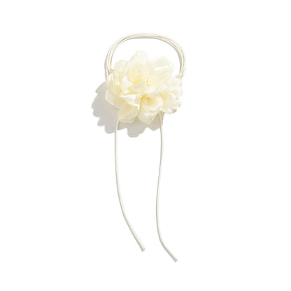 Chic Satin Flower Wax Cord Collar Choker