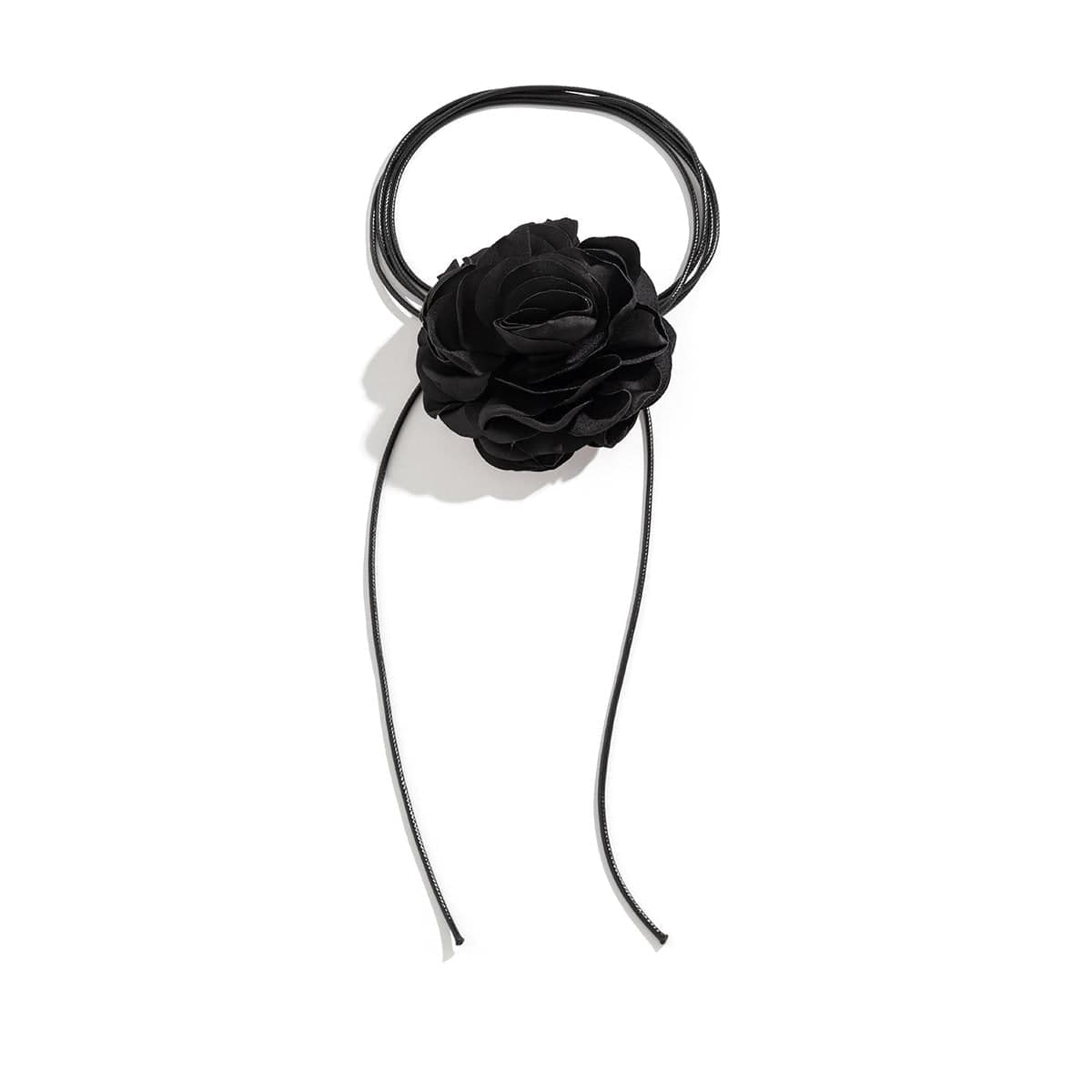 Chic Satin Texture Flower Wax Cord String Necklace