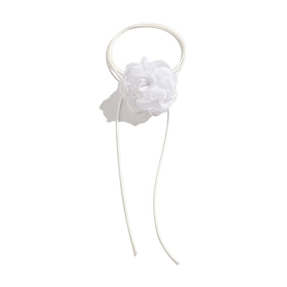 Chic Satin Texture Flower Wax Cord String Necklace