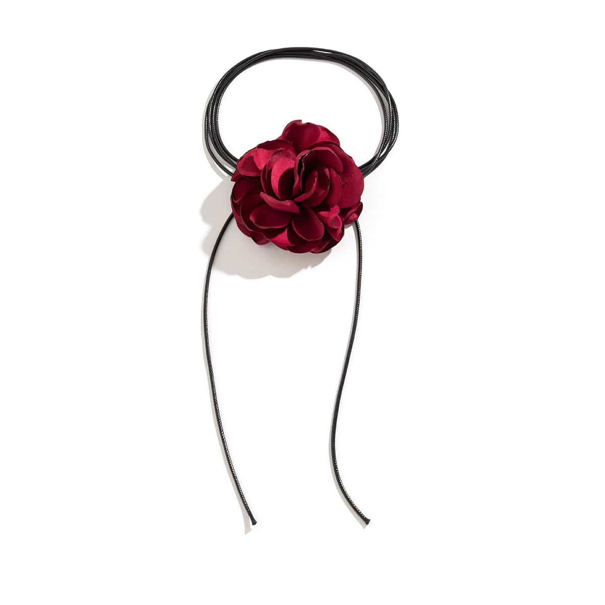 Chic Satin Texture Flower Wax Cord String Necklace