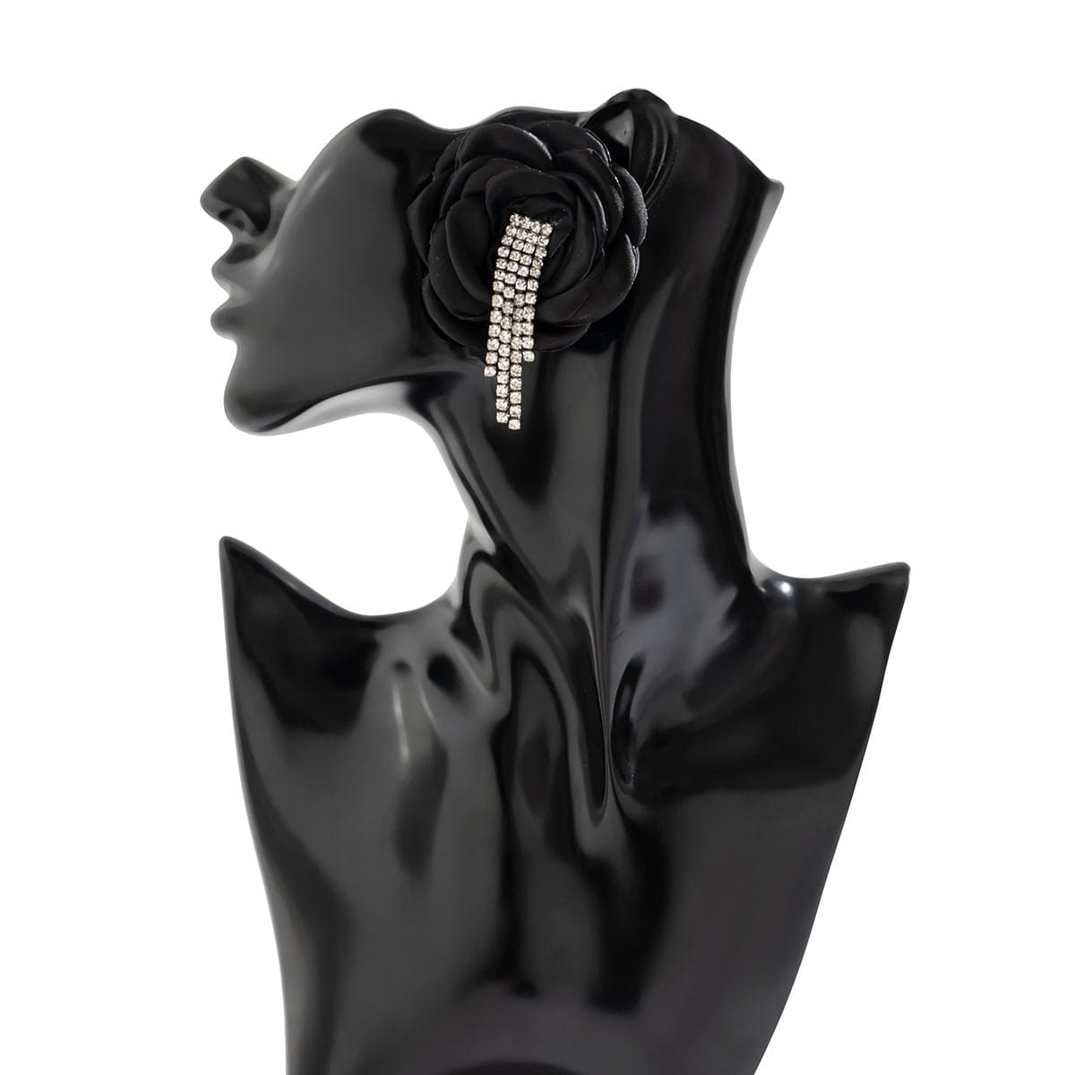 Chic Silk Flower Box Chain Earrings
