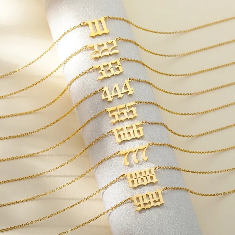 Chic Stainless Steel Angel Number Necklace