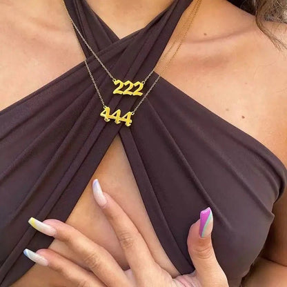 Chic Stainless Steel Angel Number Necklace