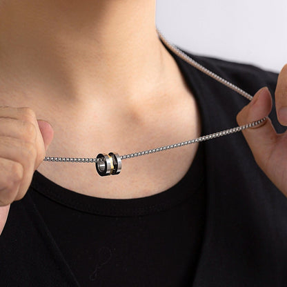 Chic Stainless Steel Metallic Charm Sweater Chain Necklace
