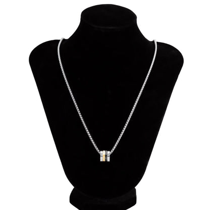 Chic Stainless Steel Metallic Charm Sweater Chain Necklace