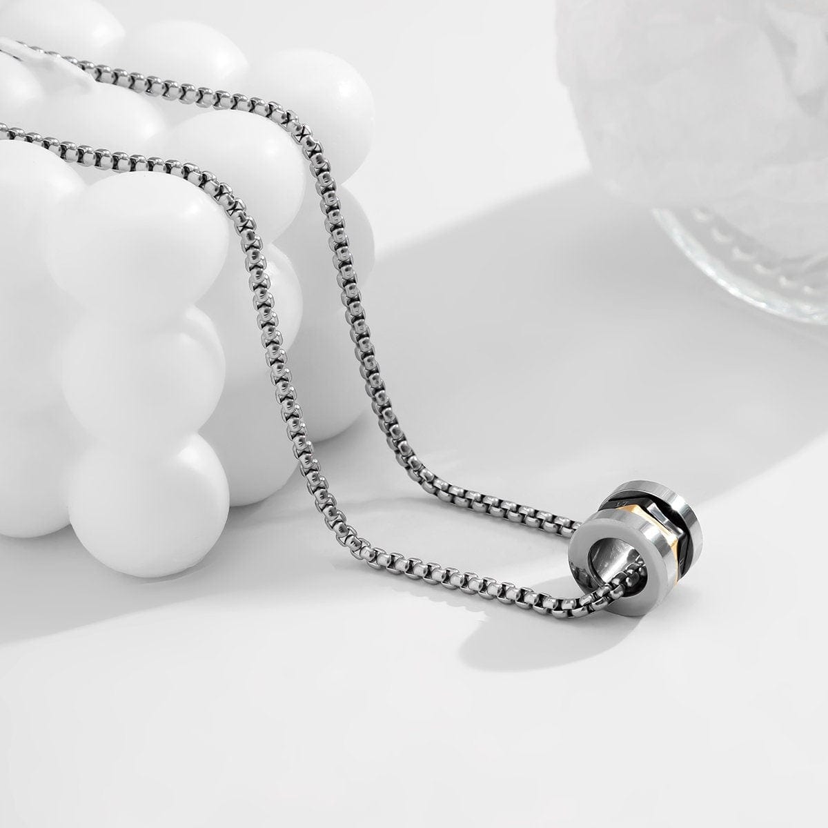 Chic Stainless Steel Metallic Charm Sweater Chain Necklace