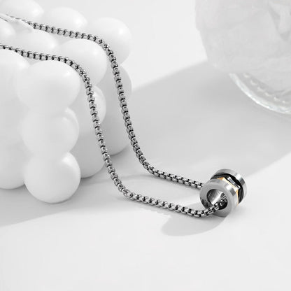 Chic Stainless Steel Metallic Charm Sweater Chain Necklace