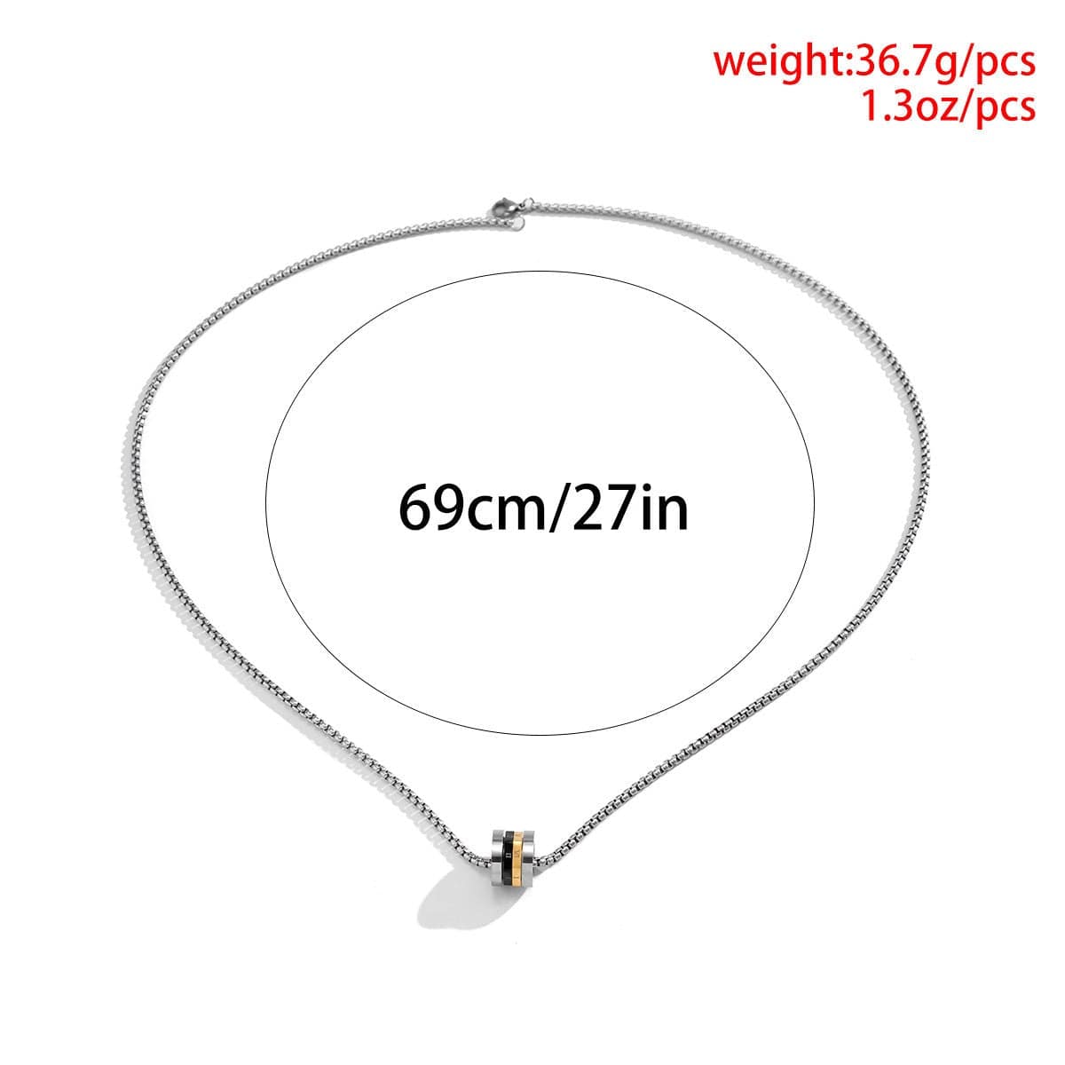 Chic Stainless Steel Metallic Charm Sweater Chain Necklace