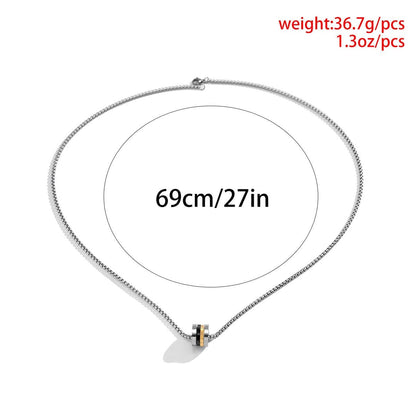 Chic Stainless Steel Metallic Charm Sweater Chain Necklace
